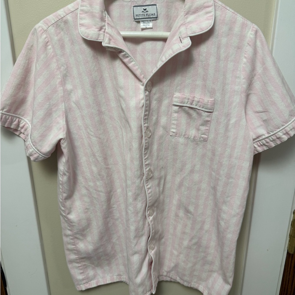 Petit Plum Girls Pink Gingham Pajama Short Set - Girls size 14